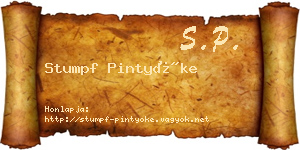 Stumpf Pintyőke névjegykártya